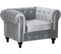 Fauteuil Chesterfield Velours "aliza" - 111 X 82 X 70 Cm - Gris