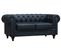 Canapé Fixe Chesterfield "aliza" - 157 X 82 X 70 Cm - 2 Places - Noir