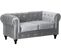 Canapé Fixe Chesterfield Velours "aliza" - 157 X 82 X 70 Cm - 2 Places - Gris