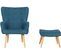 Fauteuil Style Scandinave En Tissu "odense" - 1 Place - Bleu Foncé