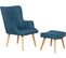 Fauteuil Style Scandinave En Tissu "odense" - 1 Place - Bleu Foncé