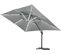 Parasol Jardin Déporté LED Alu "sun 3 Luxe" - Carré - 3 X 3 M - Gris