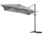 Parasol Jardin Déporté LED Alu "sun 3 Luxe" - Carré - 3 X 3 M - Gris