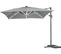 Parasol Jardin Déporté LED Alu "sun 3 Luxe" - Carré - 3 X 3 M - Gris