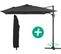 Parasol Jardin Déporté Alu "sun 4" - Rectangle - 3 X 4 M + Housse De Protection - Noir