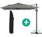 Parasol Jardin Déporté Alu "sun 4" - Rectangle - 3 X 4 M + Housse De Protection - Gris