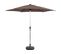 Parasol Jardin Droit Alu "sol" - Rond - Ø 3m - Taupe - Avec Pied Lesté