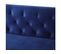 Canapé Fixe En Velours "bruce" - 196 X 76 X 82 Cm - 3 Places - Bleu Foncé