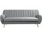 Canapé Fixe En Velours "evans" - 195 X 84 X 82 Cm - 3 Places - Gris