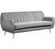 Canapé Fixe En Velours "evans" - 195 X 84 X 82 Cm - 3 Places - Gris