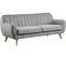 Canapé Scandinave Fixe En Velours "jarvis" - 3 Places - Gris.