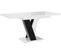 Table Repas Extensible "masiv" - 120/160 X 80 X 75 Cm - Blanc Brillant/noir Brillant