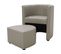 Fauteuil + Pouf "basma" - 64 X 58 X 70 Cm - Gris Clair