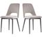 Lot De 2 Chaises En Velours "fedora" - Gris Clair