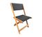 Chaise Pliante En Bois Exotique "seoul" - Maple - Noir - Lot De 2