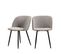 Vitikko - Lot De 2 Fauteuils De Table En Tissu Bouclette Et Pieds Noirs - Couleur - Taupe