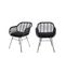 Trieste - Lot De 2 Fauteuils Indoor/outdoor Aspect Rotin Et Métal Avec Coussin - Couleur - Noir