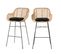 Nunuhai - Lot De 2 Tabourets De Bar En Rotin H68cm - Couleur - Naturel