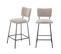 Vander - Lot De 2 Chaises De Bar En Tissu Et Métal H65cm - Couleur - Beige