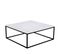 Saku - Table Basse Carrée En Marbre Blanc Et Métal 100x100cm - Couleur - Blanc