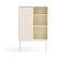 Molly - Buffet Haut 1 Porte, 3 Niches En Bois Et Métal H130cm - Couleur - Crème