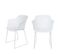 Tango - Lot De 2 Fauteuils De Table En Plastique Et Métal - Couleur - Blanc