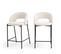 Lot De 2 Chaises De Bar En Tissu Bouclette Et Métal H65cm