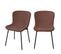 Maceda - Lot De 2 Chaises En Tissu Bouclette Et Métal - Couleur - Marron