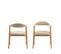 Anabate - Lot De 2 Fauteuils De Table En Tissu Et Bois - Couleur - Beige