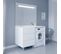 Meuble Lave-linge Kora Avec Plan Vasque Déportée + Miroir Elégance- Blanc- Vasque à Gauche