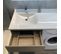 Meuble Spécial Lave-linge Kora Avec Plan Vasque Déportée 124 Cm X 65 Cm- Bois- Vasque à Gauche