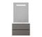 Meuble Vasque Tout Inox Rosinox 80 Cm + Miroir Elégance Ht105- Gris- Plan Vasque En Résine