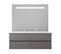 Meuble Double Vasque Tout Inox 140 Cm Rosinox + Miroir Elégance Ht105- Gris- Plan Vasque En