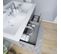 Meuble Double Vasque Tout Inox 140 Cm Rosinox + Miroir Elégance Ht105- Gris- Plan Vasque En