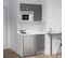 Kitchenette K00l - 100 Cm - Gris - Snova - Évier à Droite