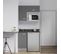 Kitchenette K00l - 100 Cm - Gris - Nero - Évier à Gauche