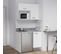 Kitchenette K00l - 100 Cm - Blanc - Cromo - Évier à Droite