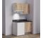 Kitchenette K01l - 120 Cm - Bois - Nero - Évier à Droite