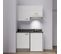 Kitchenette K01l - 120 Cm - Blanc - Nero - Évier à Gauche