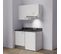 Kitchenette K01l - 120 Cm - Blanc - Nero - Évier à Gauche