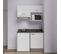 Kitchenette K02l - 120 Cm A Blanc - Nero - Évier À Droite