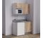 Kitchenette K07l - 120 Cm - Bois - Cromo - Évier à Droite