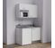 Kitchenette K07l - 120 Cm - Blanc - Cromo - Évier à Droite