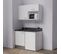 Kitchenette K07l - 120 Cm - Blanc - Nero - Évier à Gauche