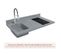 Kitchenette K08l - 120 Cm à Gris - Cromo - Évier à Gauche