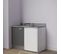 Kitchenette K08l - 120 Cm à Gris - Cromo - Évier à Gauche