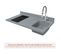 Kitchenette K08l - 120 Cm à Gris - Cromo - Évier à Droite