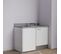 Kitchenette K08l - 120 Cm à Blanc - Cromo - Évier à Droite