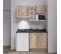 Kitchenette K13l - 140 Cm - Bois - Nero - Évier à Droite