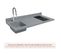 Kitchenette K13l - 140 Cm - Gris - Cromo - Évier à Gauche